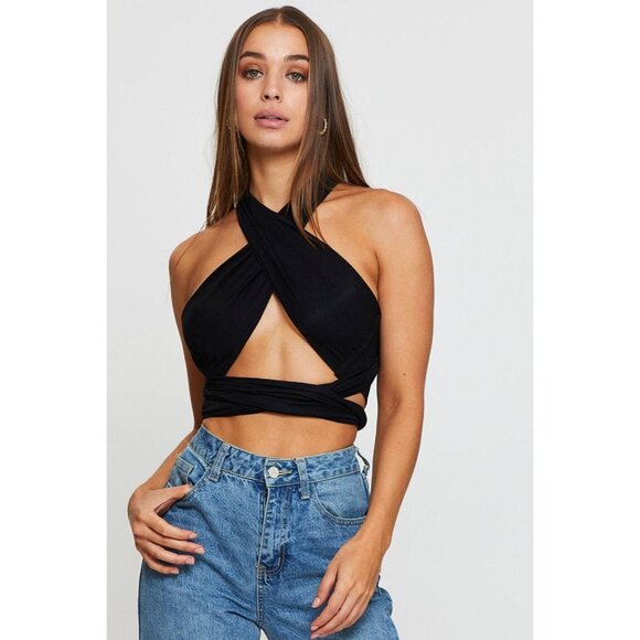 ALTEREDREAMS Black Crop Multi Way Top - Picture 7 of 8